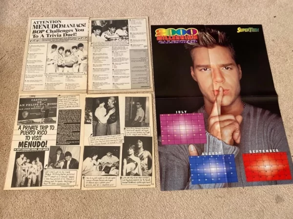 Menudo teen magazine pinup clippings lot vintage picture pix 80's hot pop star - Image 2