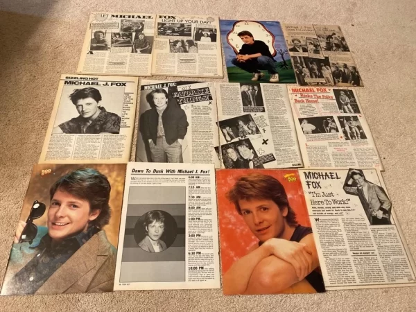 Michael J Fox teen magazine pinup clippings lot vintage picture teen idols pix - Image 3