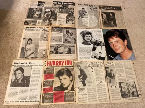 Michael J Fox teen magazine pinup clippings lot vintage picture teen idols pix - Image 4