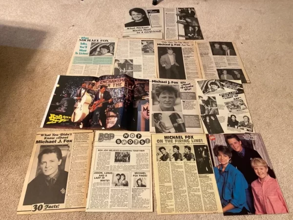 Michael J Fox teen magazine pinup clippings lot vintage picture teen idols pix - Image 5