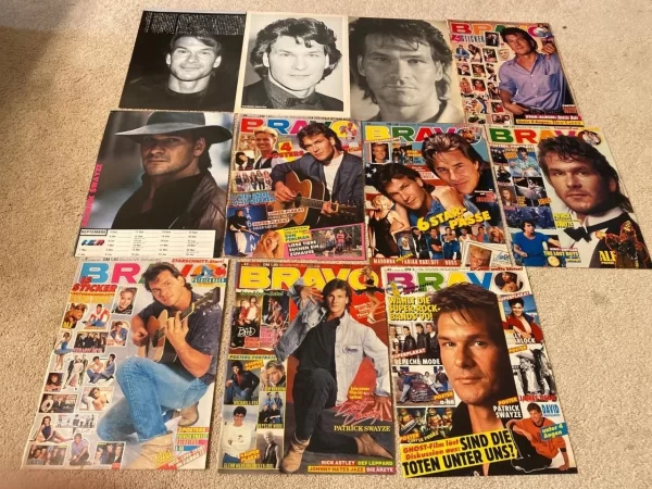 Patrick Swayze teen magazine pinup clippings lot vintage picture pix Bravo cover