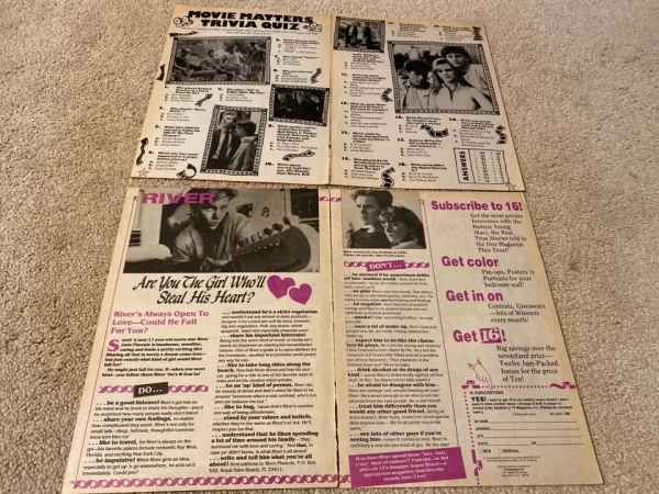River Phoenix teen magazine pinup clippings lot vintage picture teen idols Rare - Image 3
