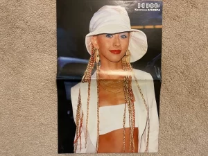 Christina Aguilera Eminem magazine poster clipping teen idols braids white top