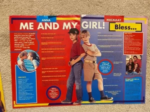 Macaulay Culkin Anna Chlumsky magazine clipping teen idols shorts My Girl Bop