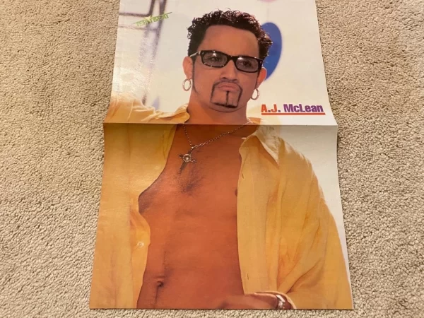 Five AJ Mclean Backstreet Boys magazine poster clipping shirtless glasses Alex - Image 2