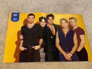 Take That Mark Owen Robbie Williams teen magazine poster Fast Forward boy band