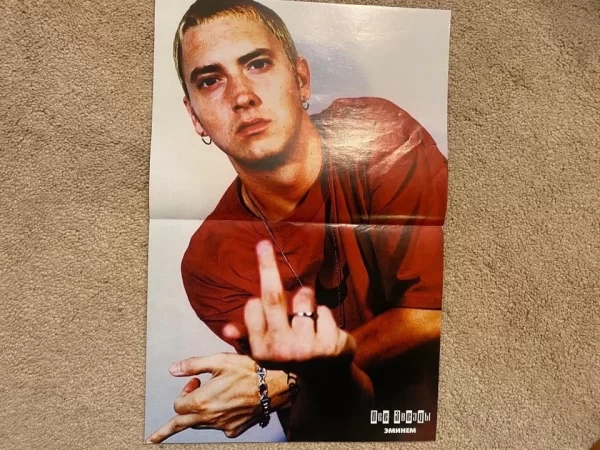 Christina Aguilera Eminem magazine poster clipping teen idols braids white top - Image 2