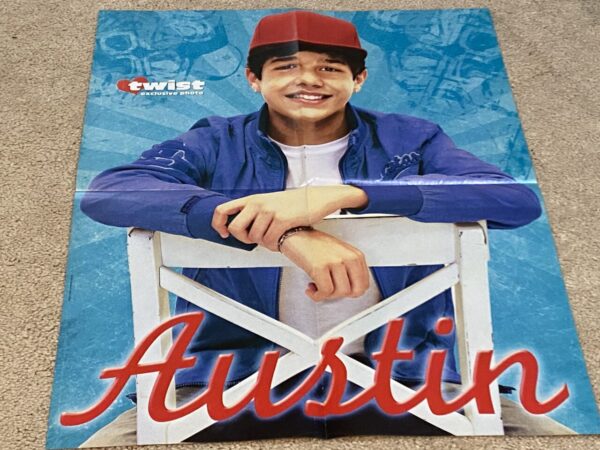 Austin Mahone One Direction teen magazine poster clipping vintage modeling chair - Image 2