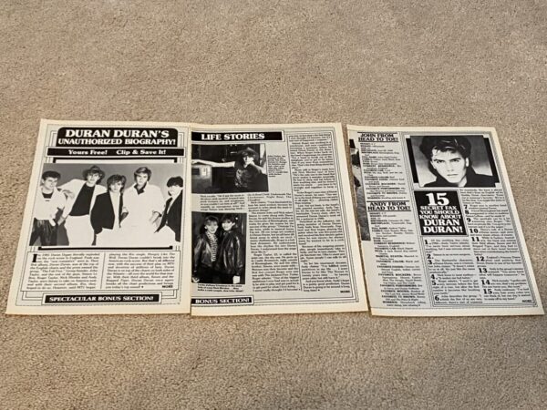 Duran Duran teen magazine pinup clipping Wow pix Life Story Teen Machine