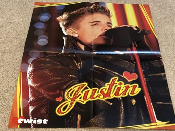 Justin Bieber Taylor Swift teen magazine poster clipping vintage yellow dress - Image 2