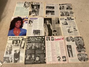 Whitney Houston teen magazine pinup clipping lot Tiger Beat young pop singer pix