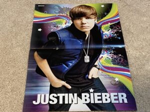 Justin Bieber teen magazine poster clipping vintage blue jacket idols Bravo pix
