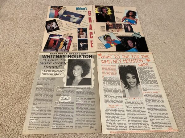 Whitney Houston teen magazine pinup clipping lot Tiger Beat young pop singer pix - Image 3