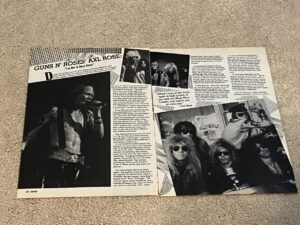 Guns N' Roses Axl Rose teen magazine poster clipping vintage Not a rock star