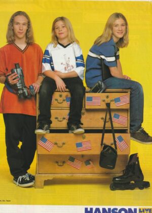 Hanson Zac Hanson Taylor Hanson magazine pinup clipping TV Hits Bop pix dresser