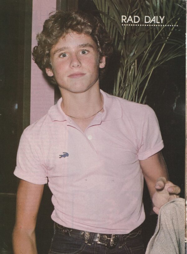 Rad Daly teen magazine pinup clipping headshot Teen Beat pink shirt vintage pix
