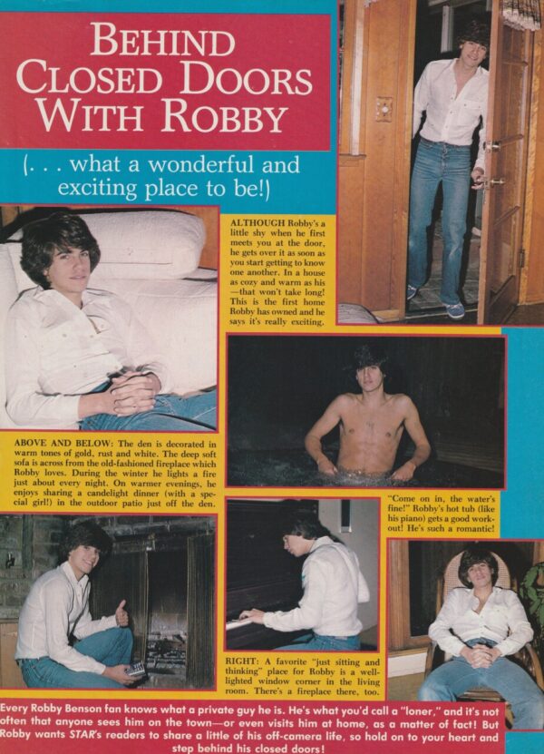 Robby Benson Leif Garrett teen magazine pinup clipping shirtless hot modeling