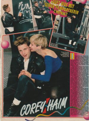 Corey Haim teen magazine pinup clipping modeling leather jacket Bravo picture