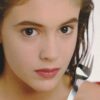 Alyssa Milano Michael J Fox teen magazine pinup clipping vintage Japan fork pic