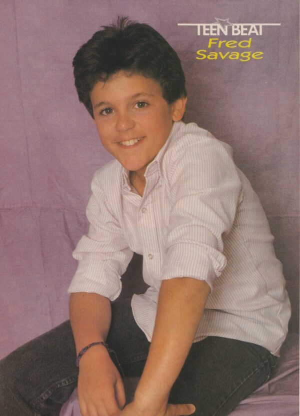 Fred Savage teen magazine pinup clipping vintage jeans modeling Wonder Years pix