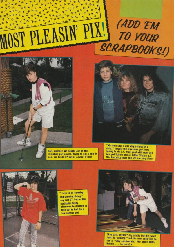 Jay Ferguson Scott Weinger teen magazine pinup clipping shorts golf Superteen