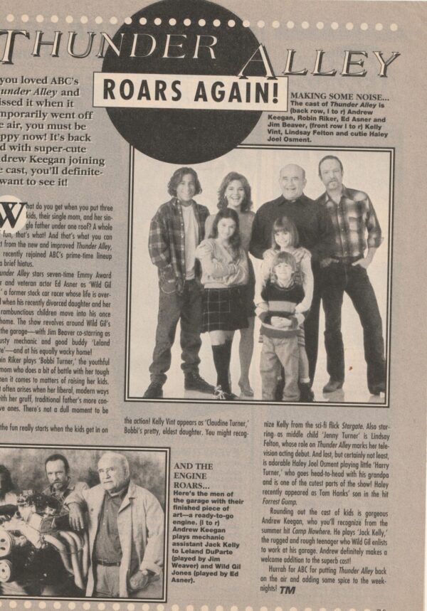 Haley Osment Andrew Keegan teen magazine pinup clipping Thunder Alley pix