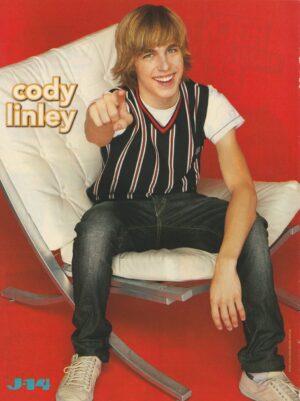 Cody Linley teen magazine pinup clipping legs open pointing J-14 Disney crush