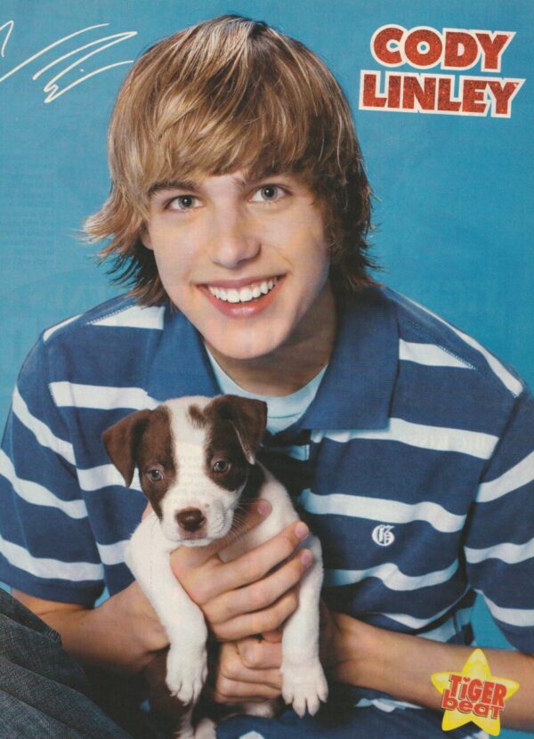 Cody Linley teen magazine pinup clipping puppy Tiger Beat Disney star pix