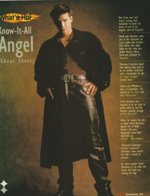 David Boreanaz teen magazine pinup clipping Buffy leather pants pix Celebrity