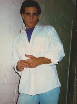Brian Bloom Jon Bon Jovi teen magazine pinup Teen Machine white white jean white wall pix