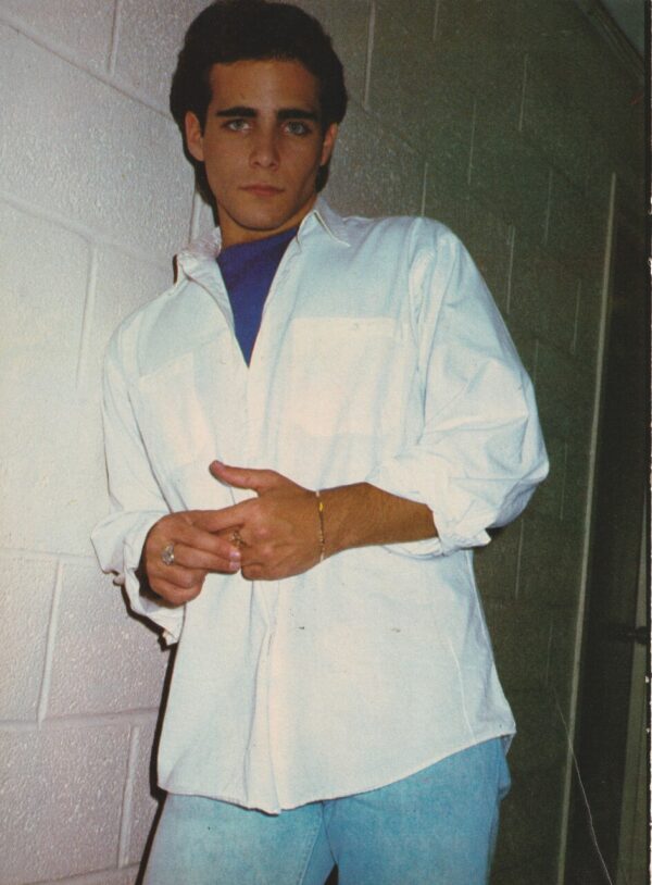 Brian Bloom Jon Bon Jovi teen magazine pinup Teen Machine white white jean white wall pix