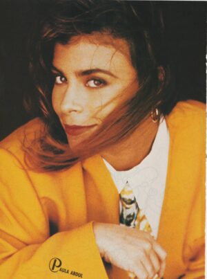 Paula Abdul teen magazine pinup headshot windy hair Teen Machine clipping pix