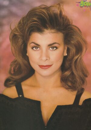 Paula Abdul teen magazine pinup black open shirt Bop American Idol pix