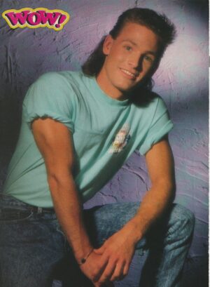 Tommy Puett Paula Abdul teen magazine pinup clipping jeans blue teal shirt Wow