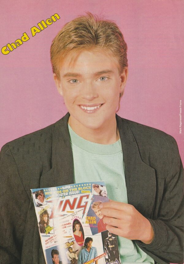 Chad Allen teen magazine pinup clipping Zing mag grey jacket clipping rare pix