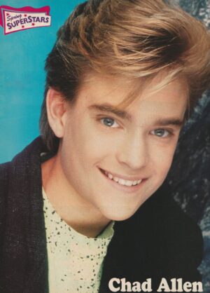 Chad Allen teen magazine pinup clipping headshot Superstars blue background modeling