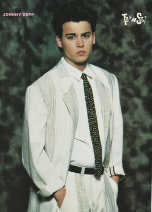 Johnny Depp Corey Haim teen magazine pinup clipping Teen Set white suit