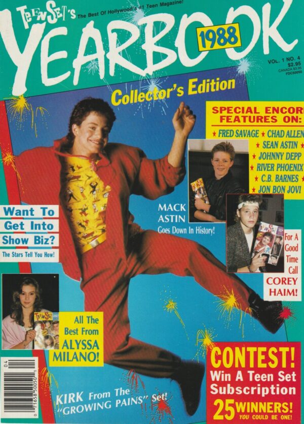 Johnny Depp Corey Haim teen magazine pinup clipping Teen Set white suit - Image 2