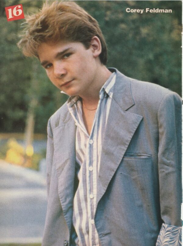 Corey Feldman teen magazine pinup pix headshot outside 16 mag