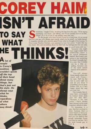 Corey Haim Christopher Barnes teen magazine pinup pix Teen Set rare