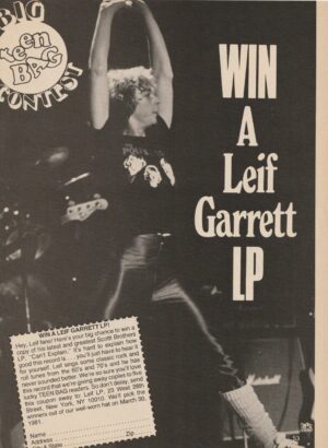 Leif Garrett teen magazine pinup leather pants pix