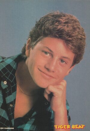 Kirk Cameron Eric Stolz teen magazine pinup clipping hand on face Tiger Beat