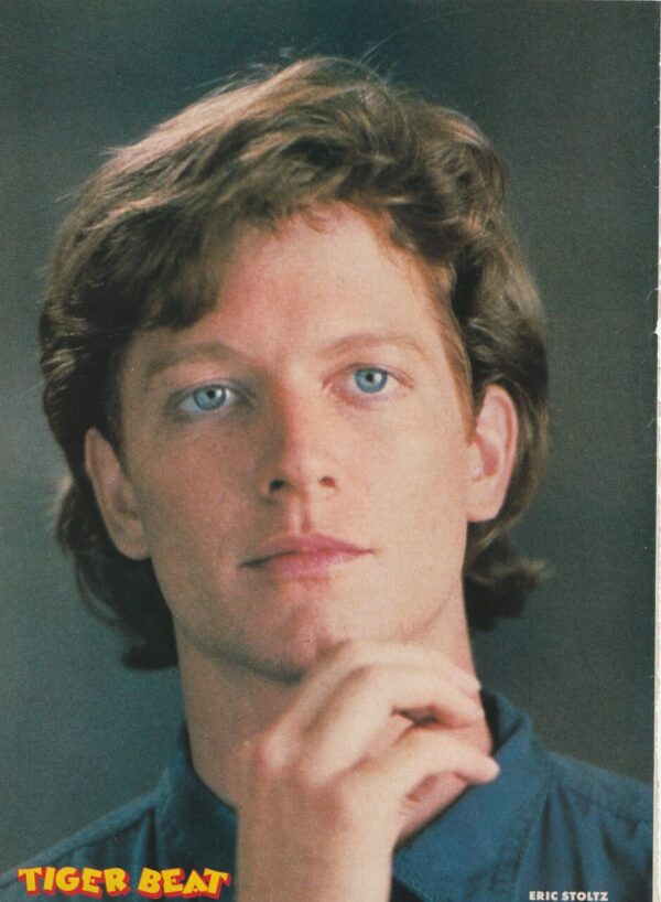 Kirk Cameron Eric Stolz teen magazine pinup clipping hand on face Tiger Beat - Image 2