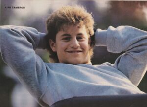 Kirk Cameron teen magazine pinup clipping Teen Machine relaxes pix