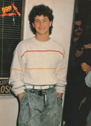 Kirk Cameron teen magazine pinup clipping jeans sweater full body Bop 80's pix