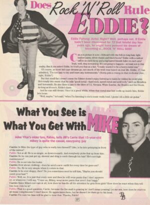 Edward Furlong Mike Vitar teen magazine clipping Rock and Roll Rule BB