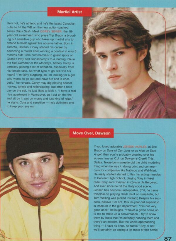 Jensen Ackles Justin Berfield teen magazine pinup clipping Malcolm in the Middle - Image 2
