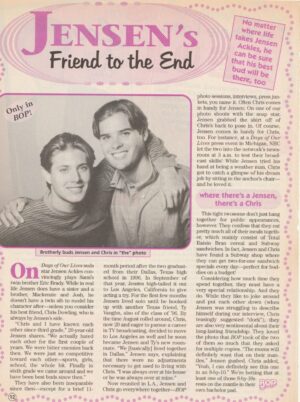 Jensen Ackles teen magazine pinup clipping Friends to the end Bop pix