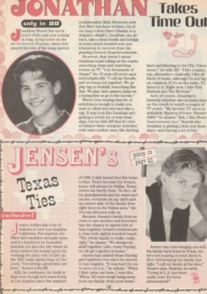 Jensen Ackles Jonathan Bouck teen magazine pinup clipping Texas Ties Bop pix