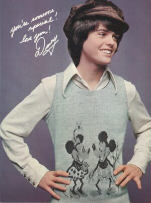 Donny Osmond Osmonds teen magazine pinup Mickey Mouse shirt Tiger Beat pix